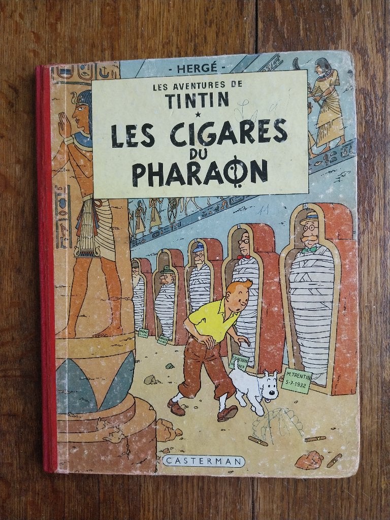 Tintin, les cigares du Pharaon - B15, édition belge de 1956, Livres, Une BD, Enlèvement ou Envoi, Utilisé, Herge
