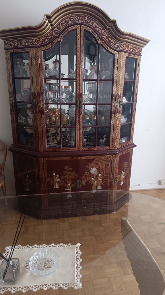 Meuble chinois à rangement avec vitrine, Enlèvement