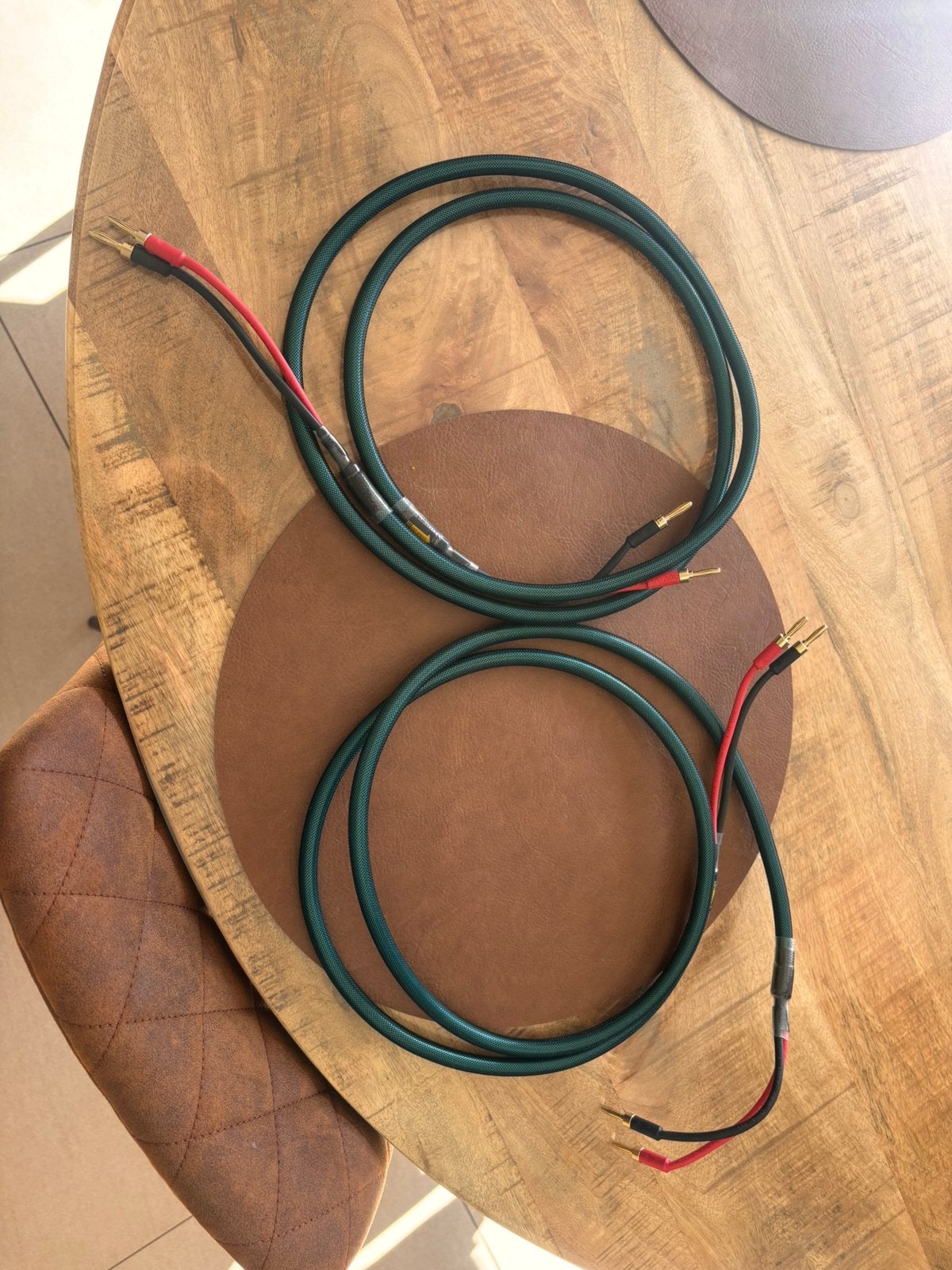 Luidsprekerkabel 8n OCC ataudio 2x2m + rca kabel at audio, Ophalen of Verzenden, Zo goed als nieuw, Luidsprekerkabel