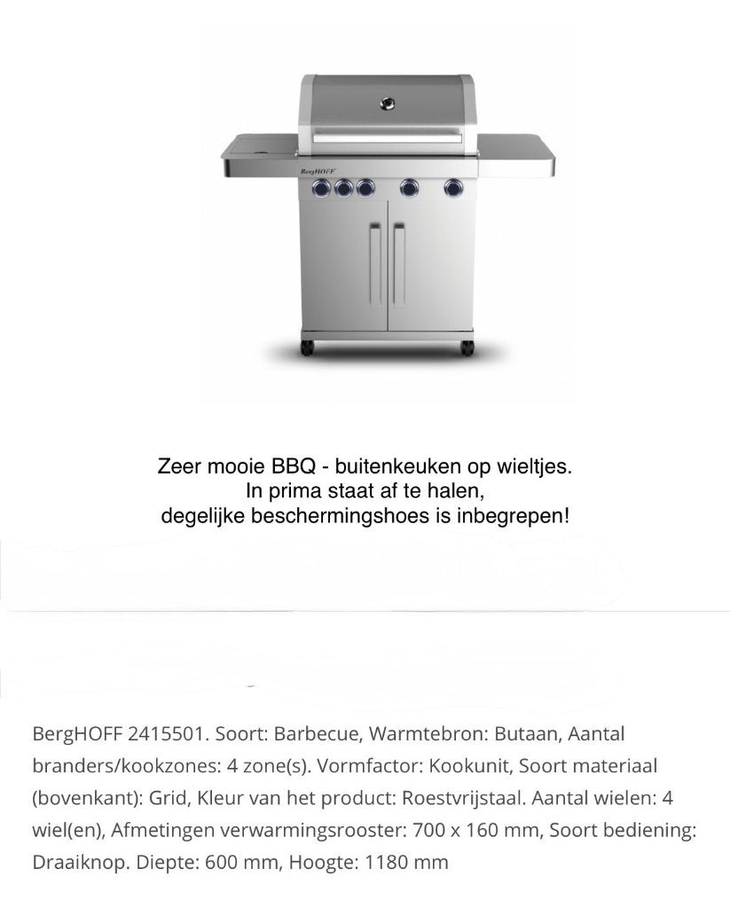Te koop: BERGHOFF BBQ-Buitenkeuken, Gaz, Enlèvement, Utilisé, BERGHOFF