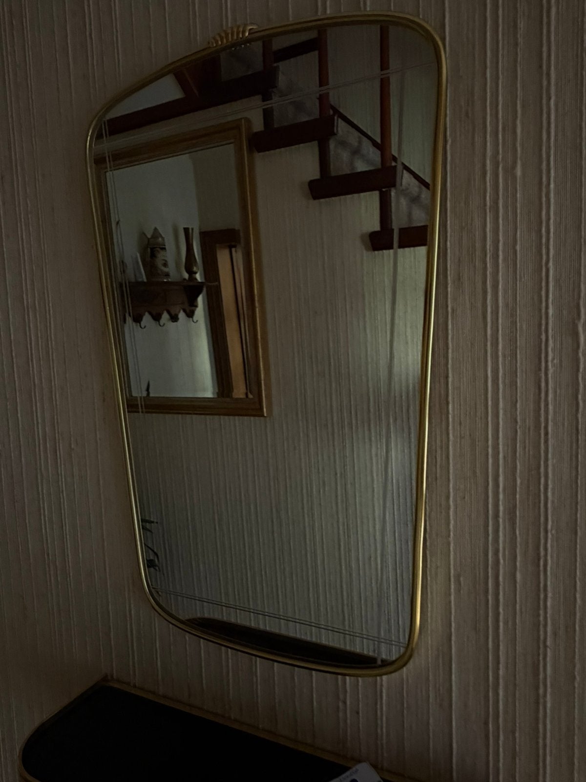 Miroir vintage avec cadre doré (60x 38), Enlèvement, Comme neuf