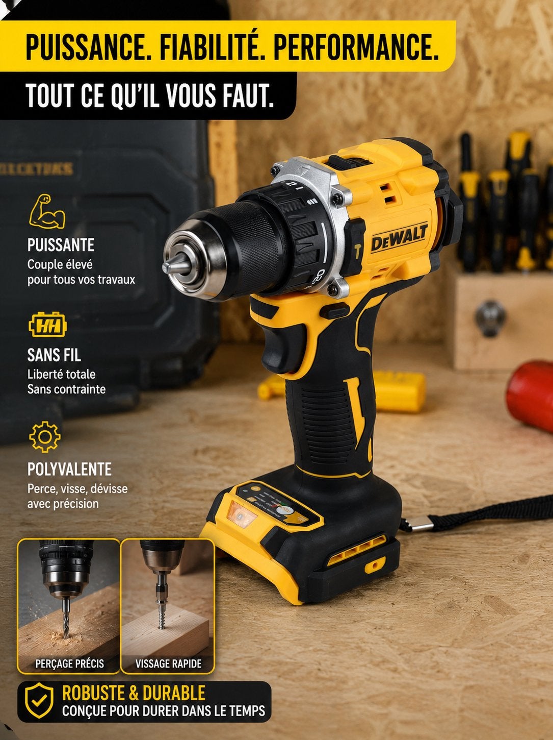 ✅ Perceuse-visseuse DeWalt Sans Fil 18V - NEUVE ✅, Enlèvement ou Envoi, Comme neuf, Perceuse