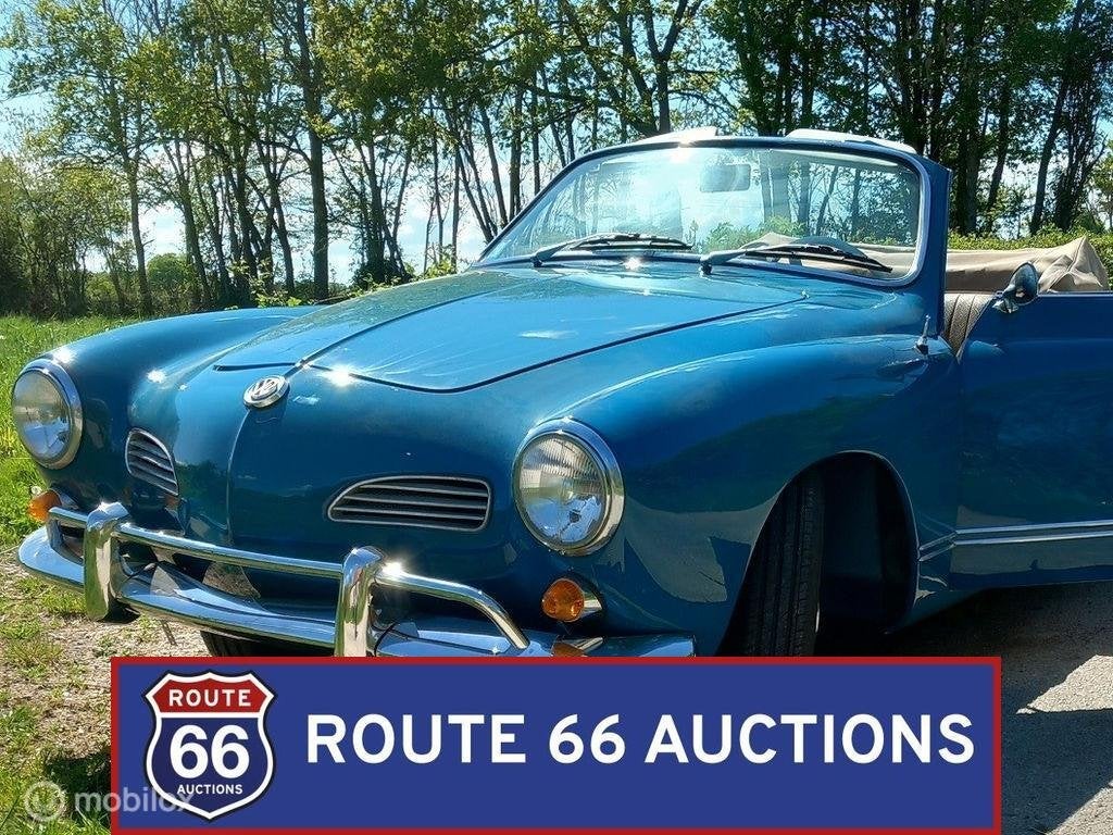 Volkswagen Karmann Ghia Cabriolet | 1966 | Route 66 Auctions, Auto's, Oldtimers, Volkswagen, Zwart, Bedrijf, Handgeschakeld