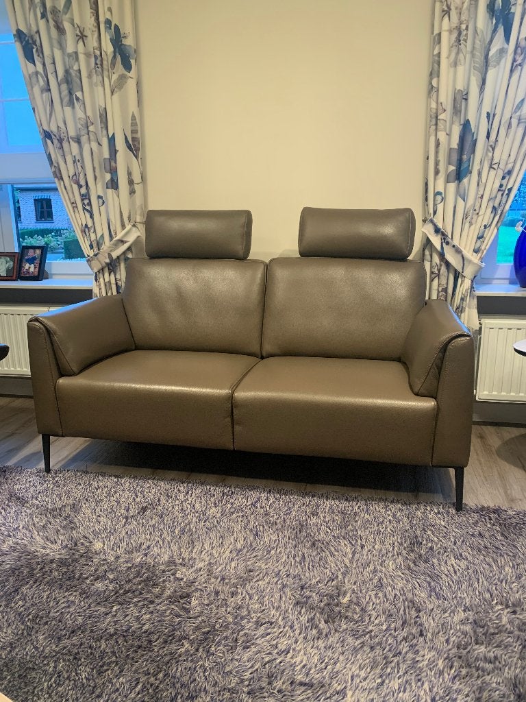 Lederen zetel 2-zit, Huis en Inrichting, Ophalen, 150 tot 200 cm, Tweepersoons, Zo goed als nieuw