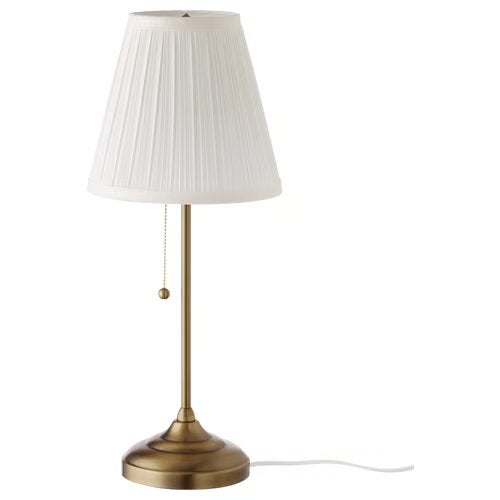 IKEA ÅRSTID tafellamp brass/wit – dringend wegens verhuis, Huis en Inrichting, Wit, Ophalen of Verzenden, Zo goed als nieuw, IKEA
