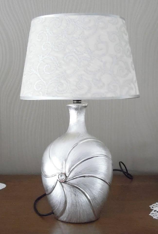 Heel mooie design lampedaire zilverkleurig in fijn glaswerk., Enlèvement, Comme neuf, Blanc