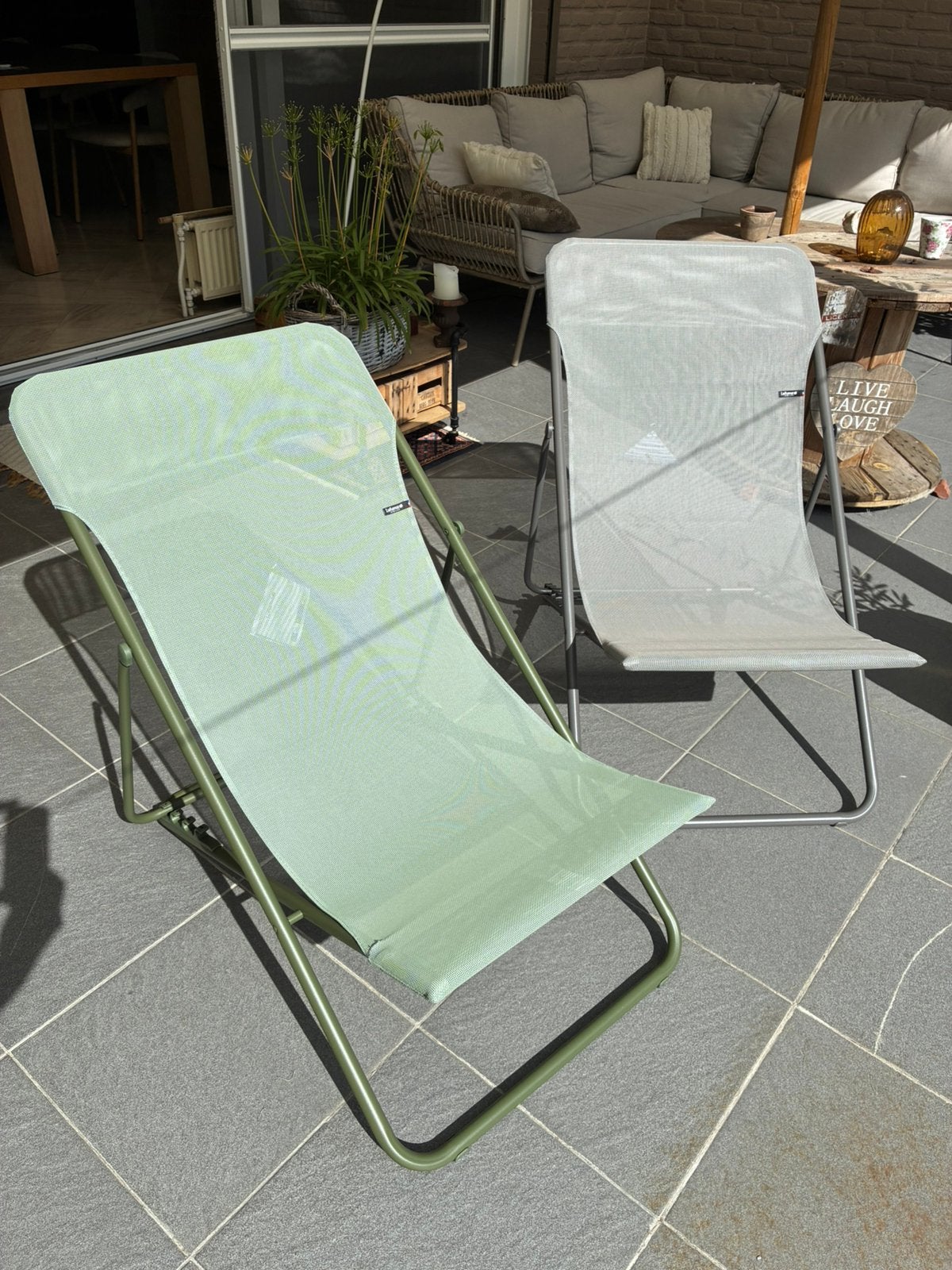 Lafuma Maxi strandstoel groen en grijs - 12 stuks - Nieuw, Tuin en Terras, Ophalen, Nieuw, Aluminium, Inklapbaar