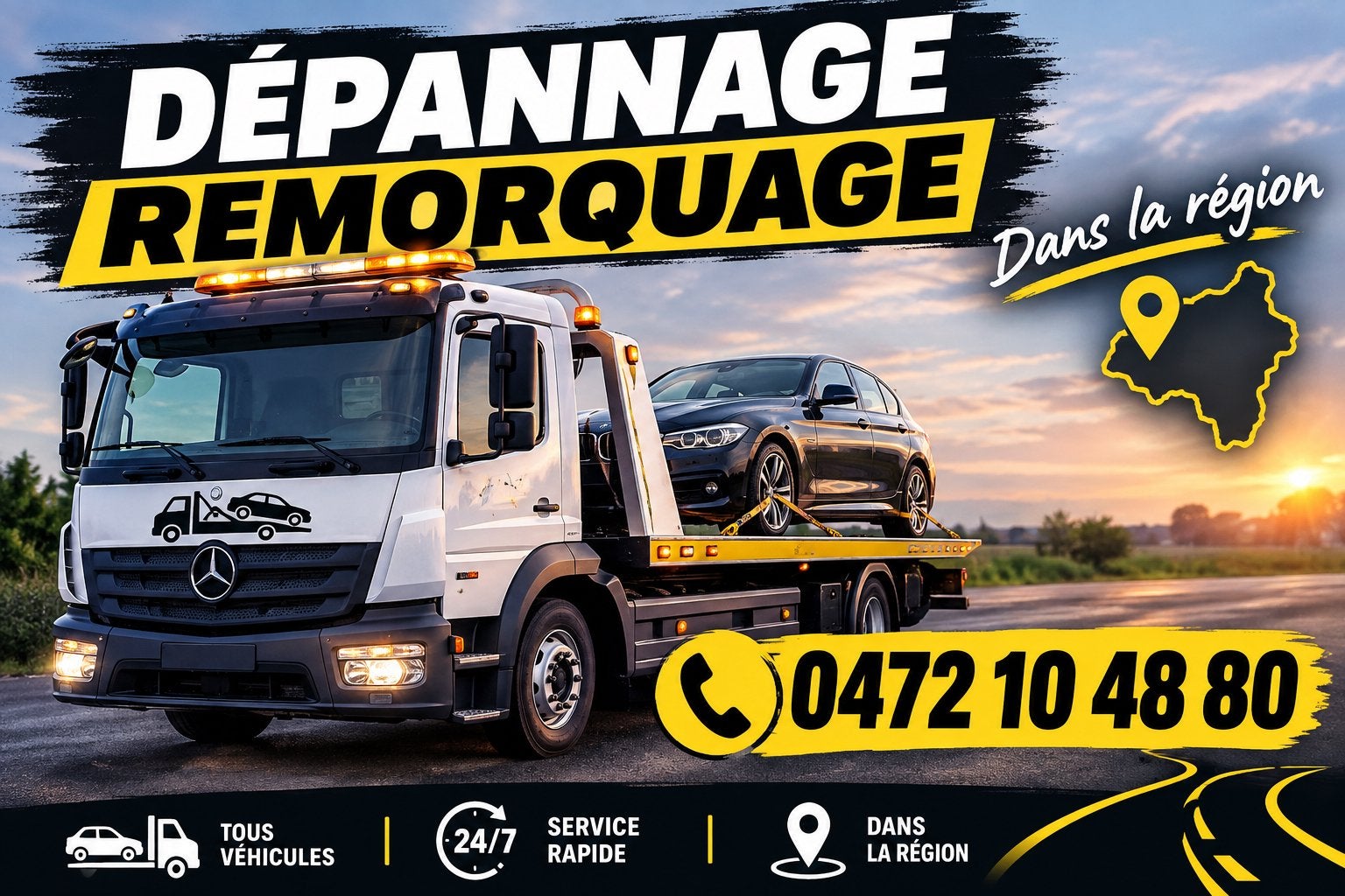 DEPANNAGE REMORQUAGE 0472.10.48.80, Enlèvement ou Envoi