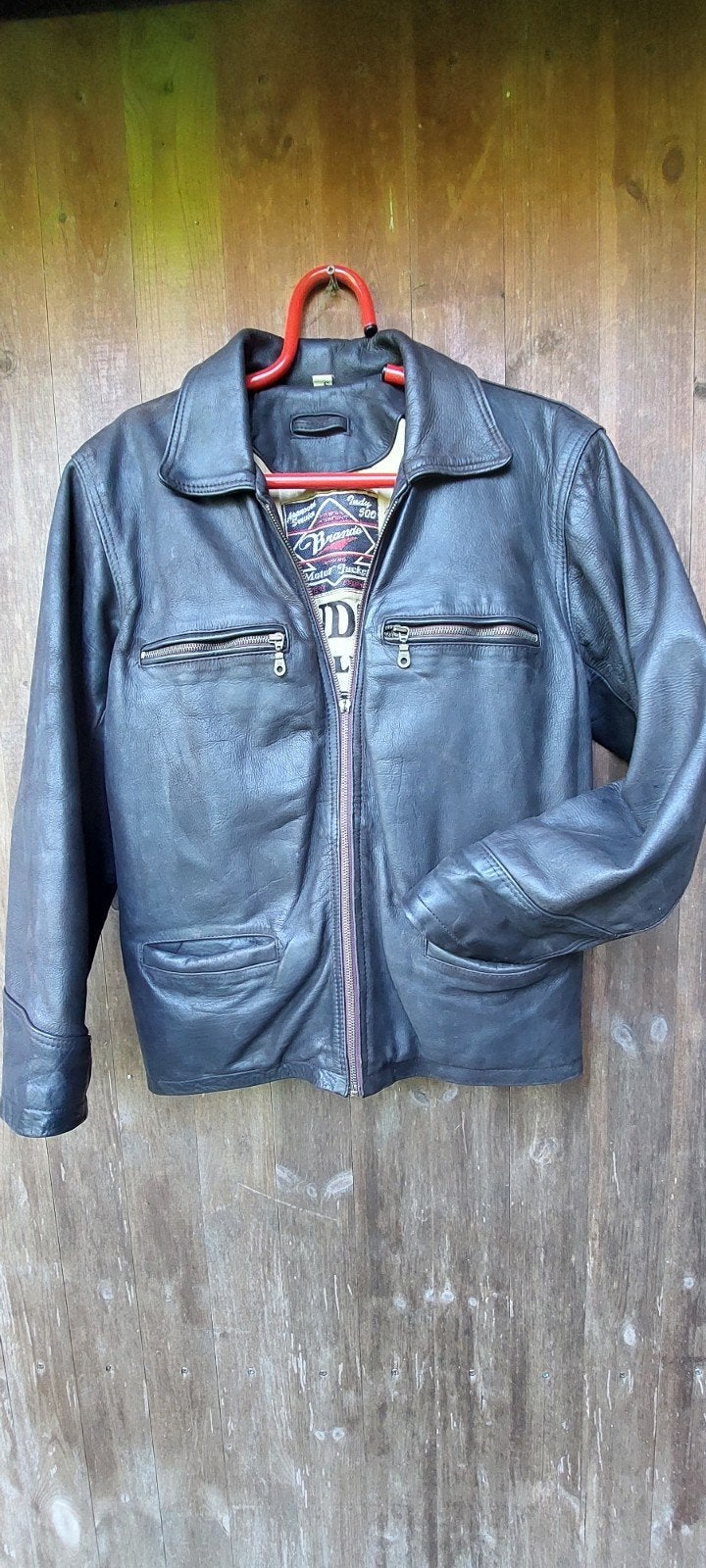brando/vintage/leder/ motor jack/S, Ophalen of Verzenden