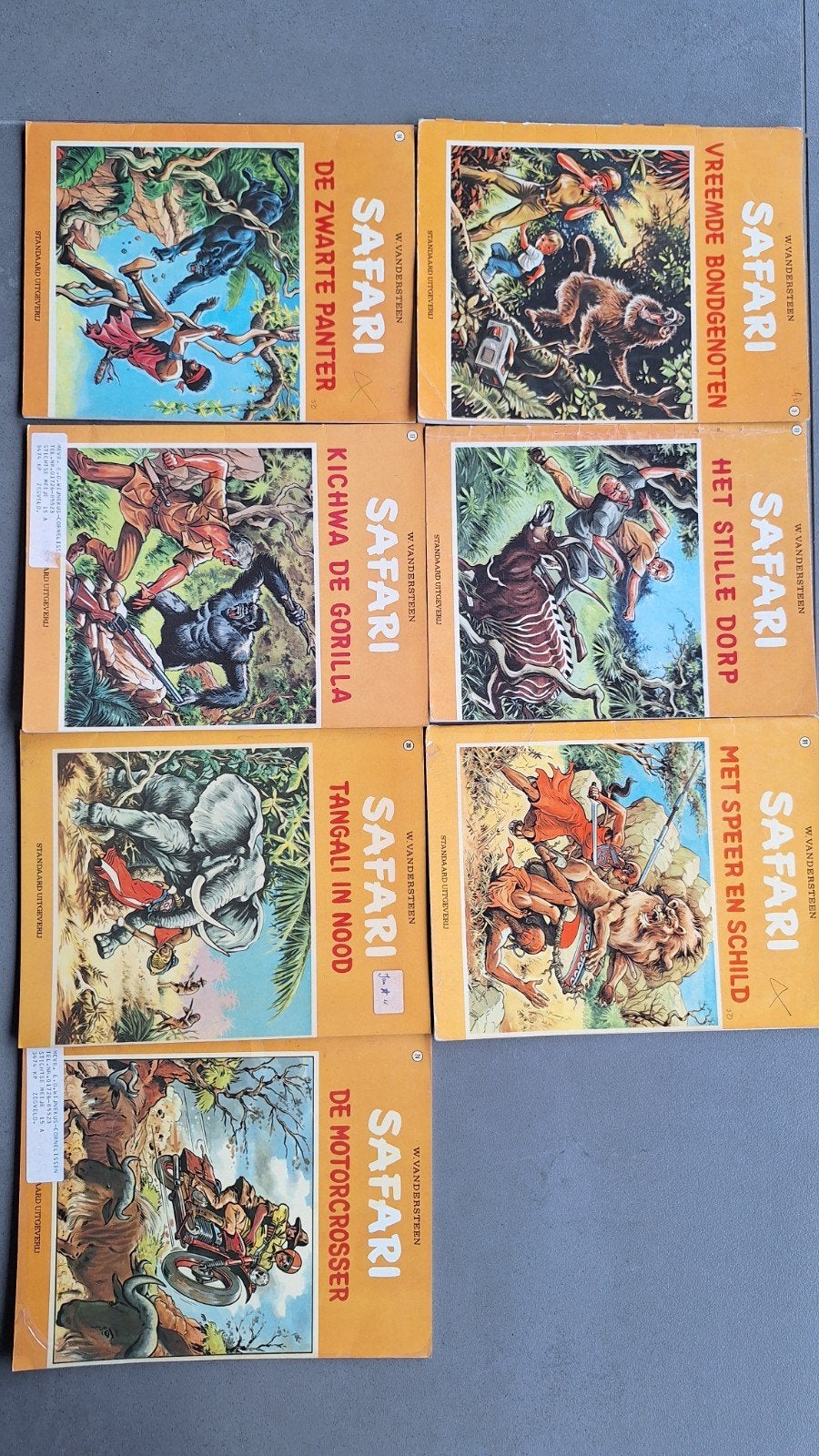 7 Safari strips van Willyvandersteen, Gelezen, Willy Vandersteen, Europa, Ophalen of Verzenden