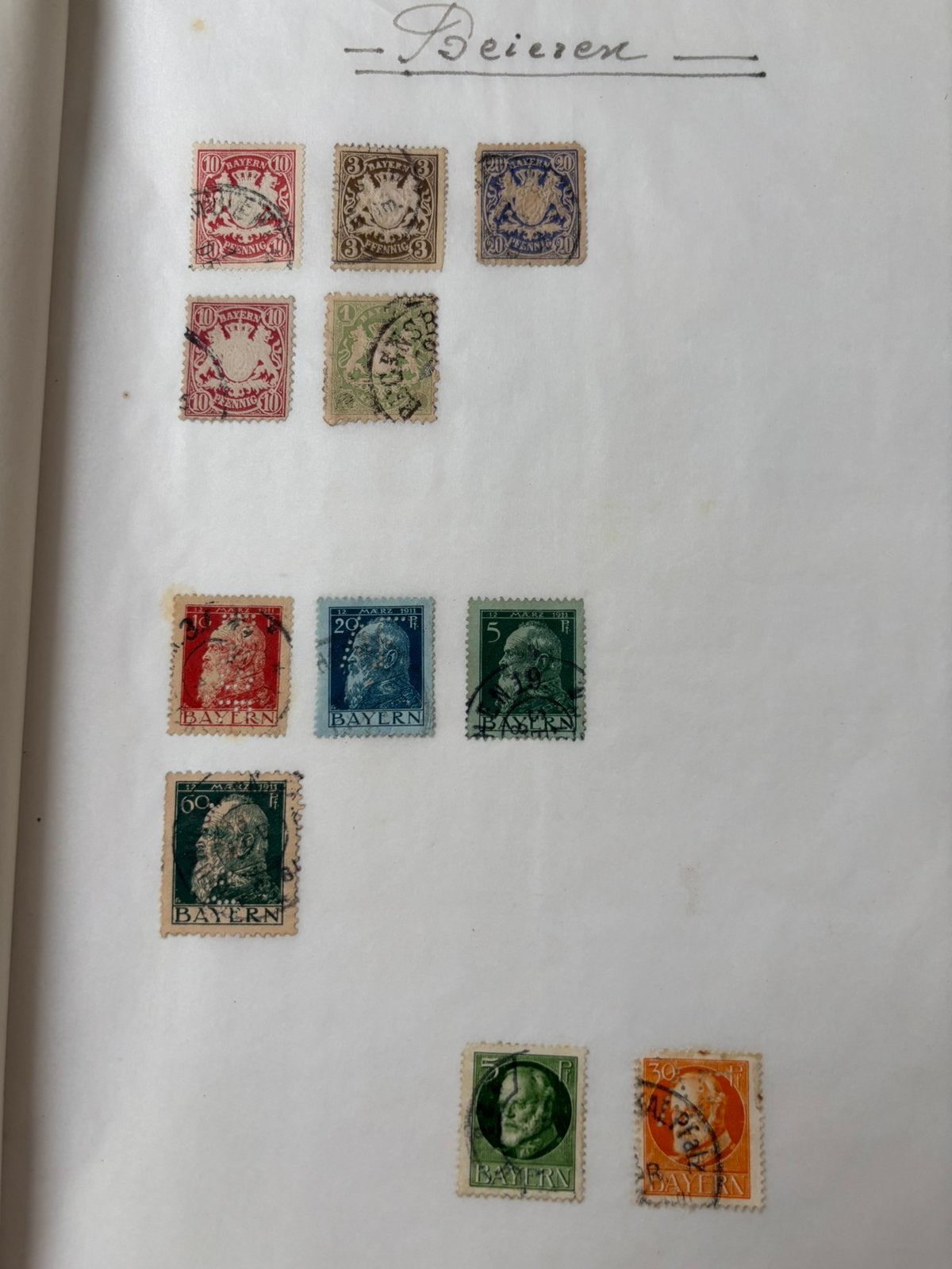 Oude postzegels Beieren, Postzegels en Munten, Ophalen of Verzenden