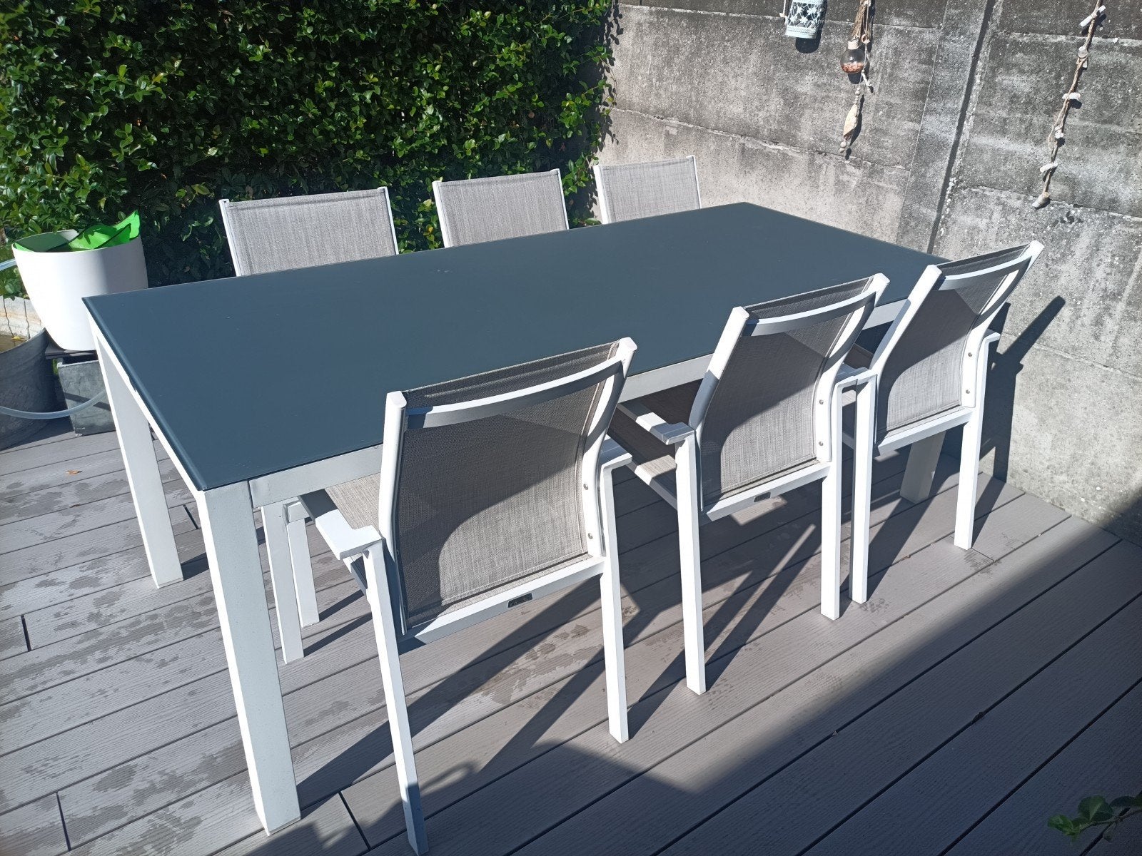 witte tuinset, Ophalen, Zo goed als nieuw, Aluminium, Tuinset