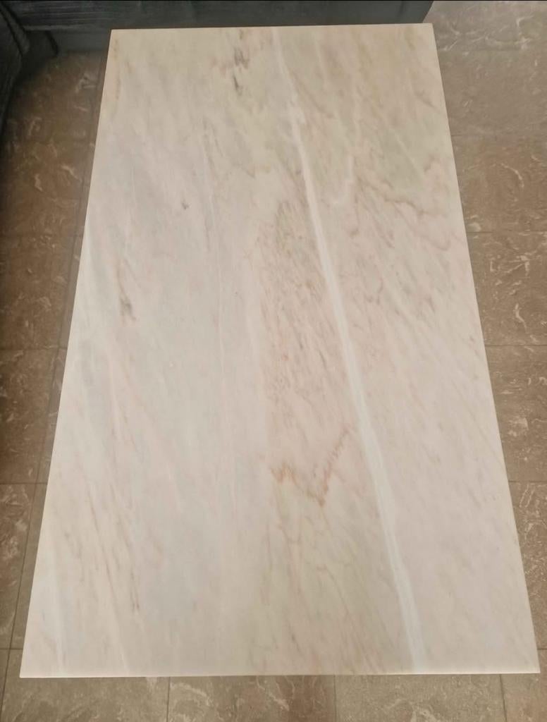 Vintage vol marmeren salontafel, Huis en Inrichting, Ophalen, Overige materialen, 100 tot 150 cm, 50 tot 75 cm