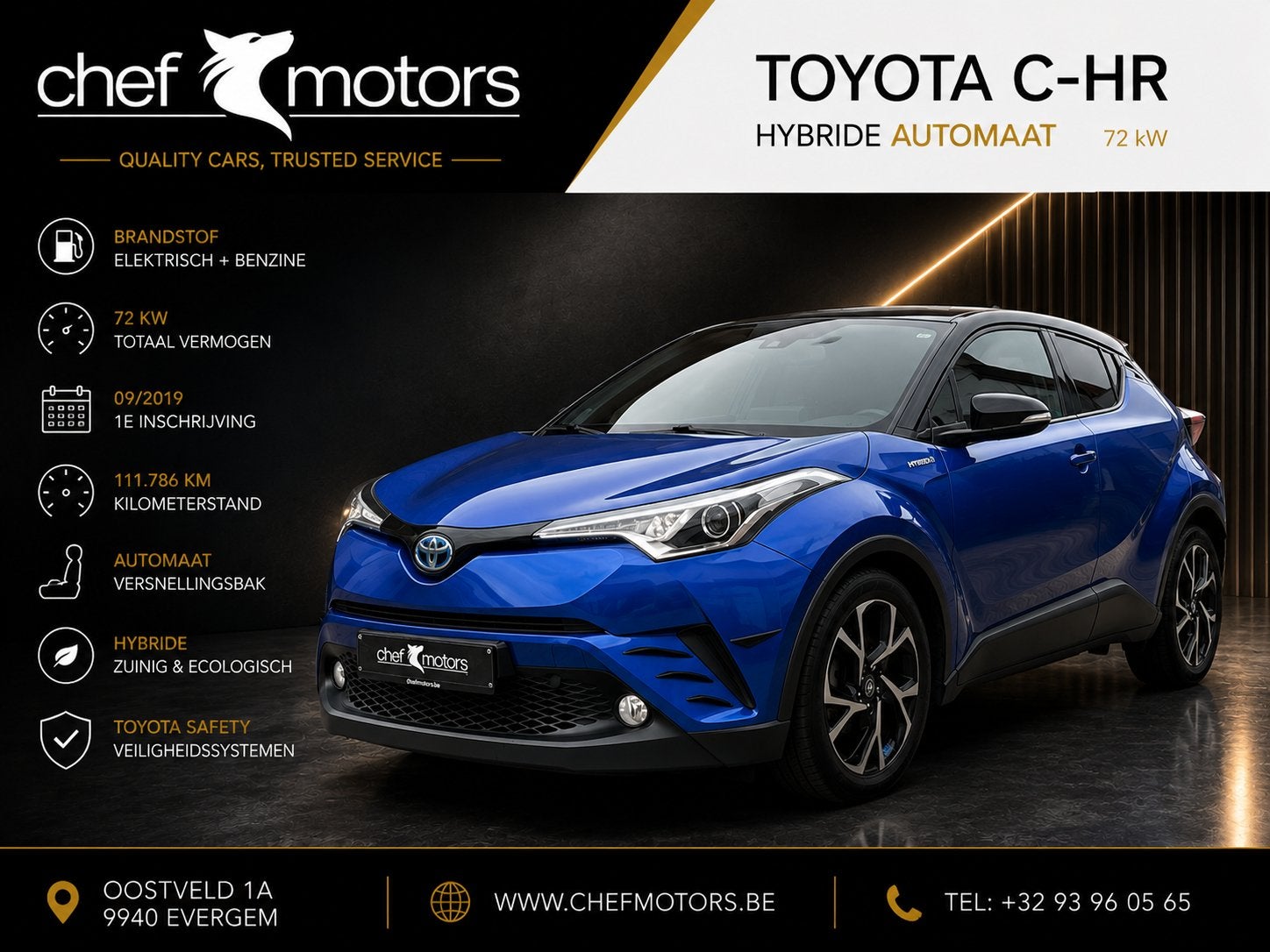 Toyota Chr Hybride | Automaat, Auto's, Automaat, Gebruikt, Euro 6, 72 kW
