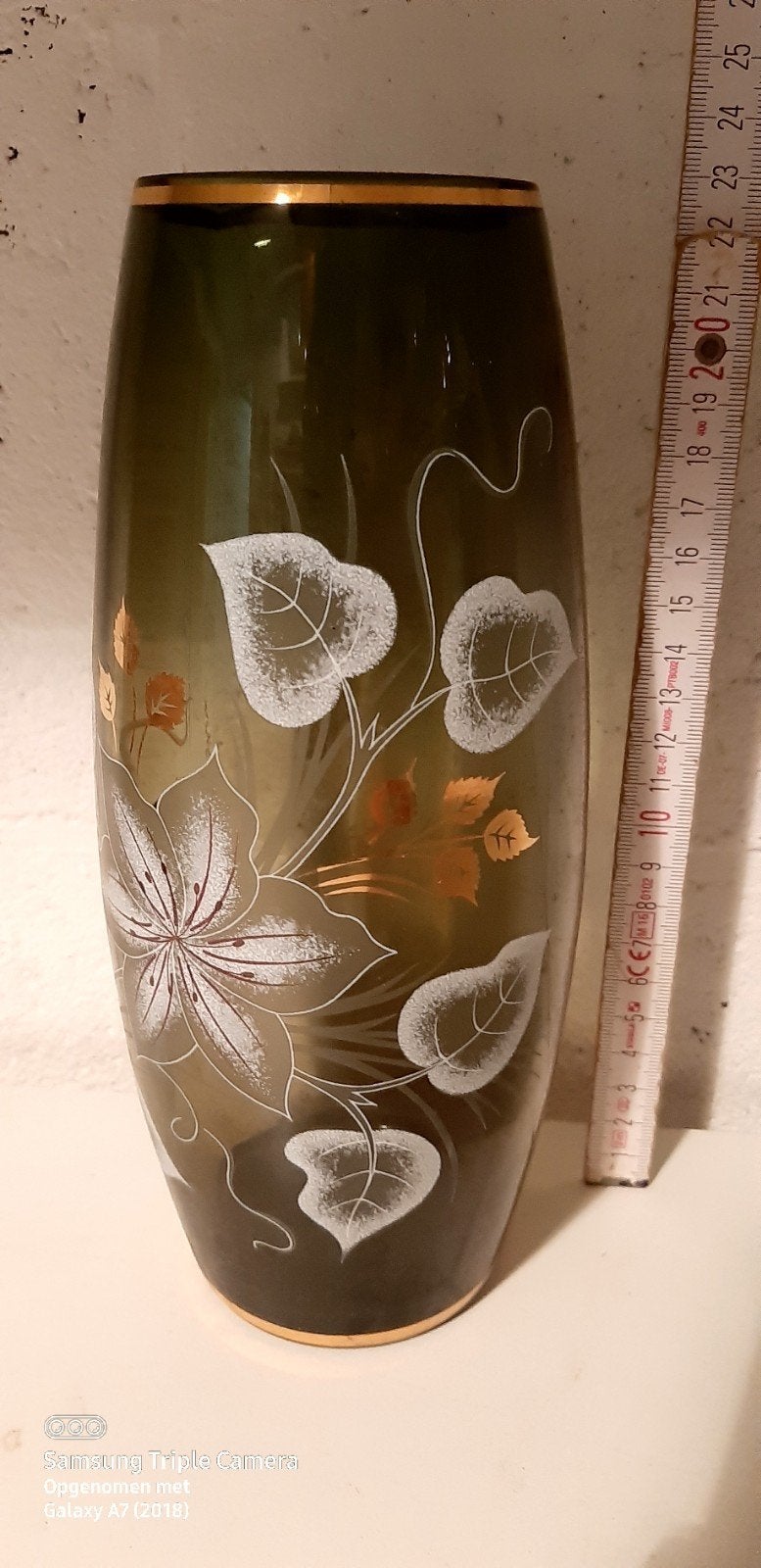 Vase en verre peint à la main, Antiquités & Art, Enlèvement