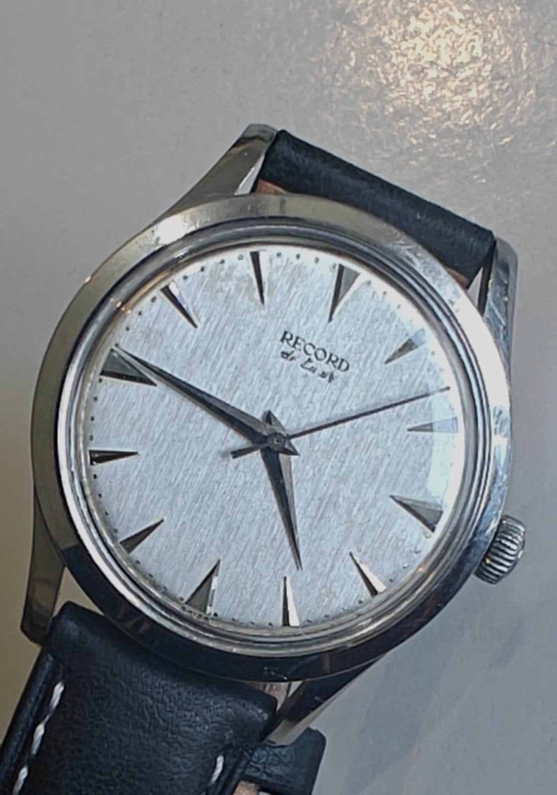 Longines platenhorloge, Handtassen en Accessoires, Ophalen of Verzenden, Staal, Staal