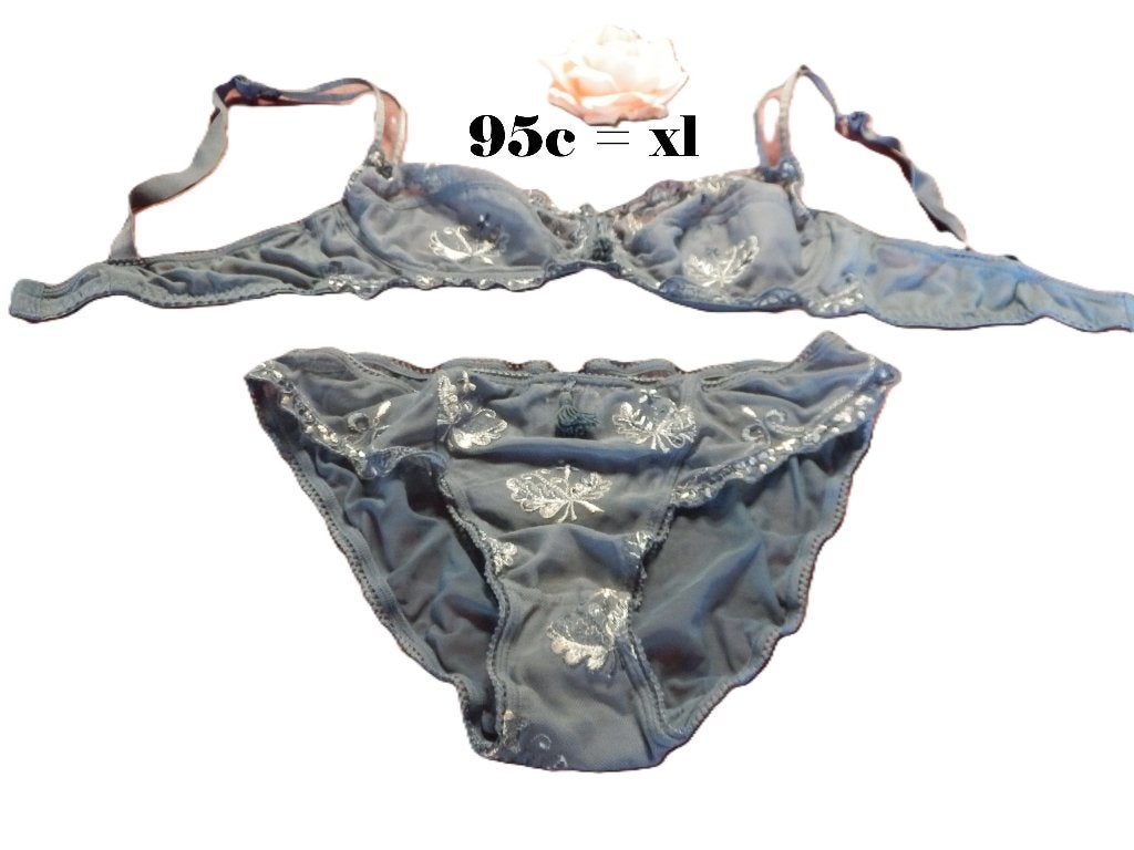 (100) - ensemble soutien gorge xl - t.95c bleu - miriale -, Kleding | Dames, Ondergoed en Lingerie, Miriale, Ophalen of Verzenden