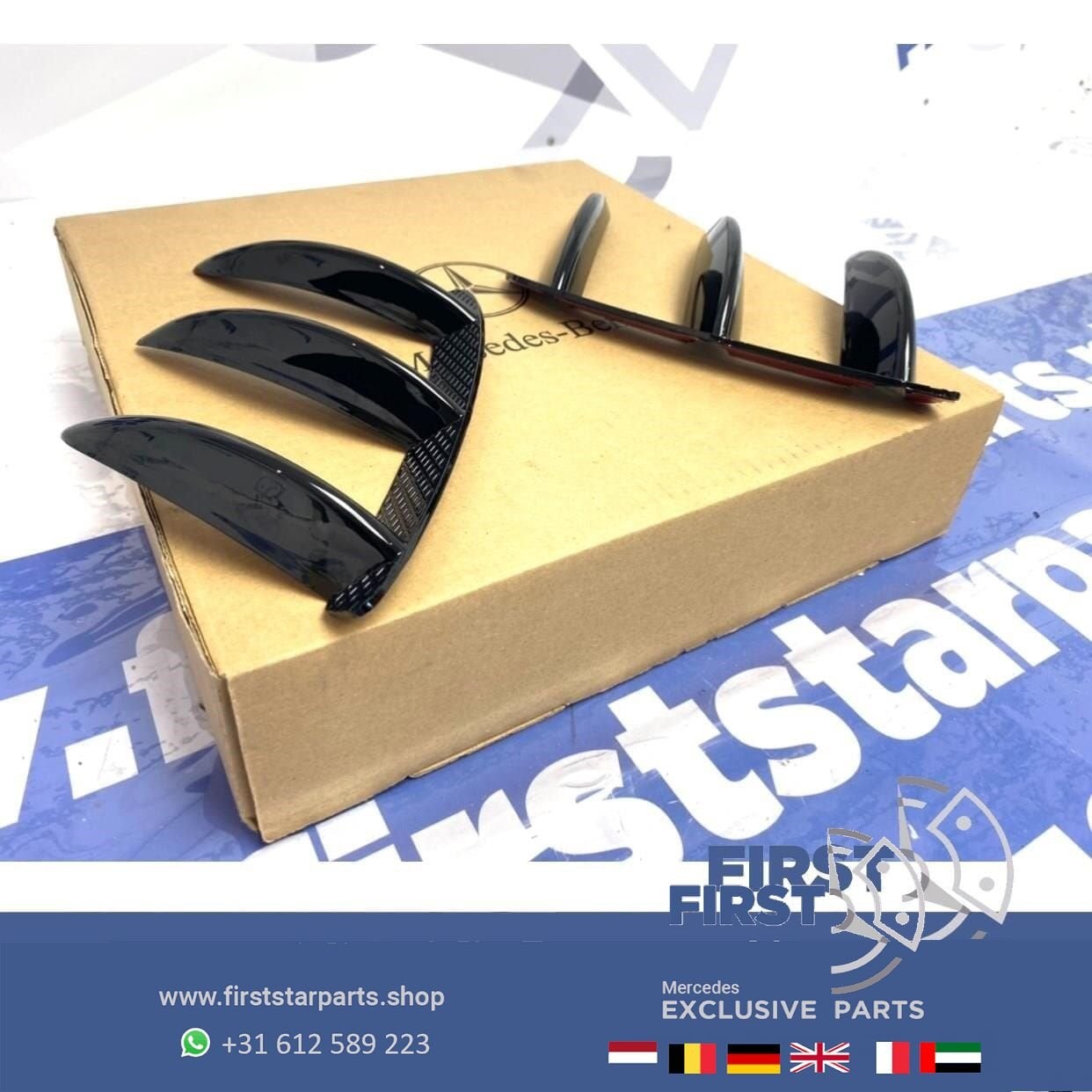 W177 A45 AMG ACHTERBUMPER AERO SPLITTER SET L/R 2018-2022 SP, Gebruikt, Ophalen of Verzenden, Achter, -