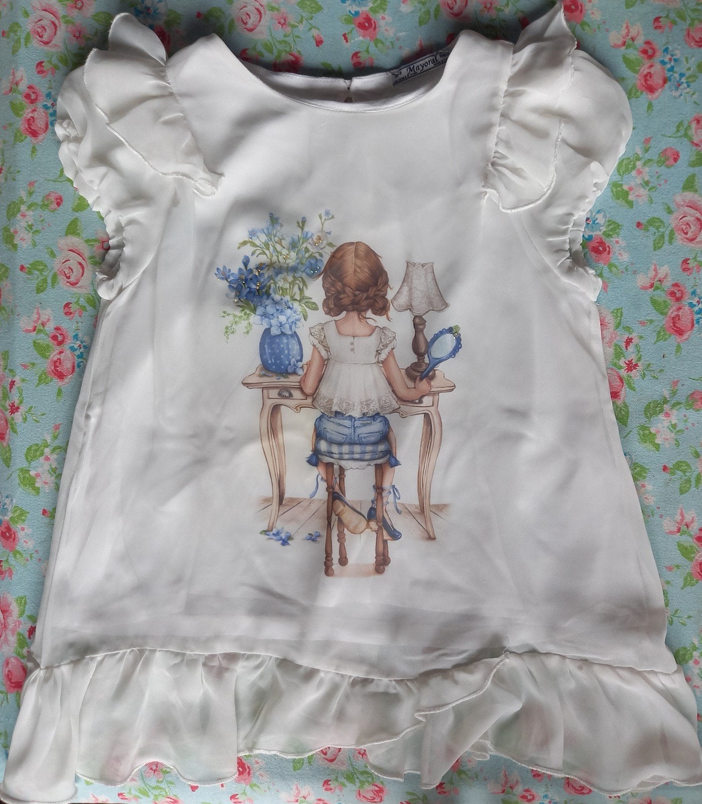 Topje/blouse Mayoral maat 128, Enfants & Bébés, Vêtements enfant | Taille 128, Enlèvement ou Envoi, Chemise ou Chemisier, MAYORAL