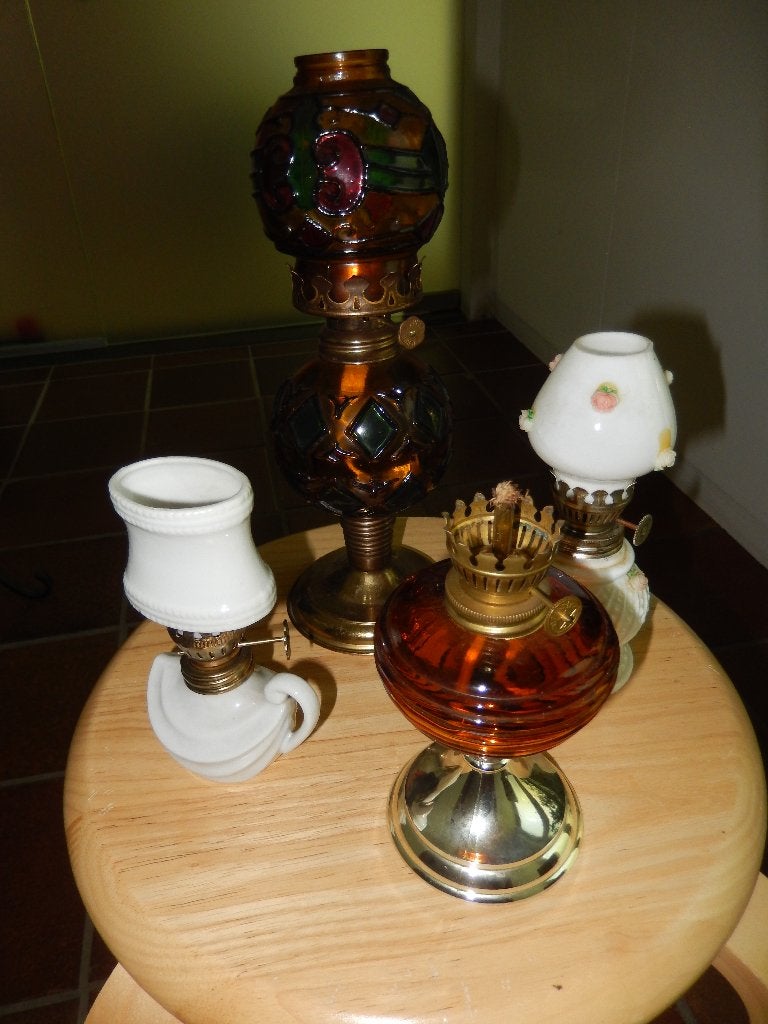 4 OLIELAMPEN, Ophalen of Verzenden