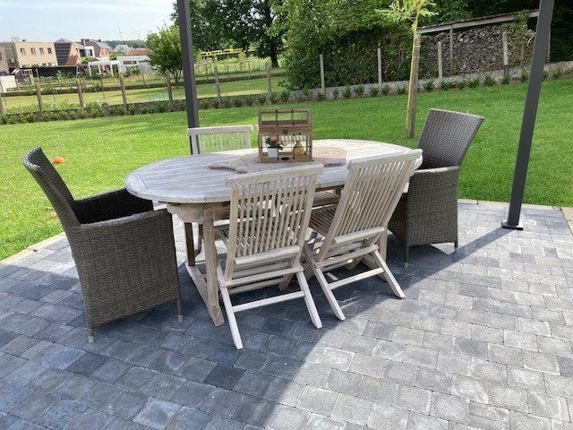 Houten tuinset, Tuin en Terras, Ophalen, 6 zitplaatsen, Zo goed als nieuw, Tuinset