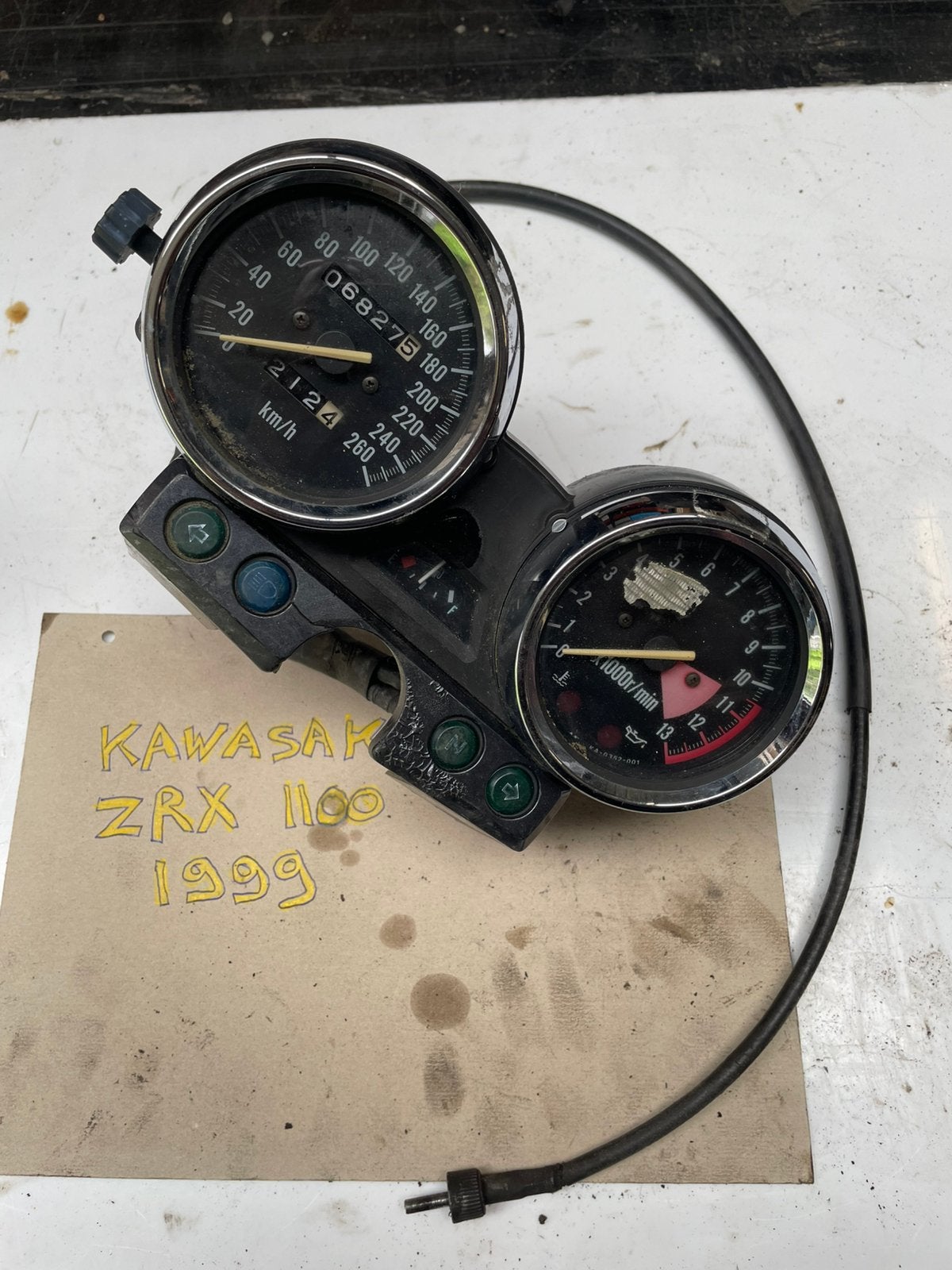 Telles snelheidsmeter/toerenteller kawasaki zrx 1100, Motos, Enlèvement ou Envoi