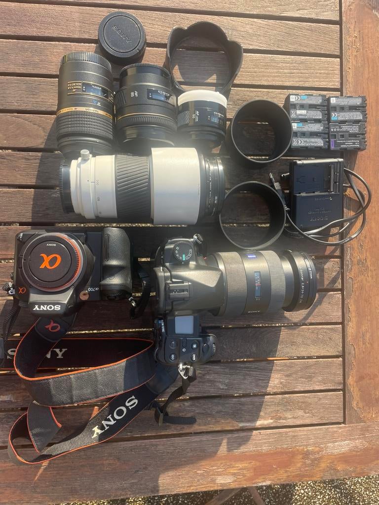 Sony Alpha700 x2, Sony 24-70 f2.8 Vario, Minolta APO, Ophalen, Gebruikt, Telelens