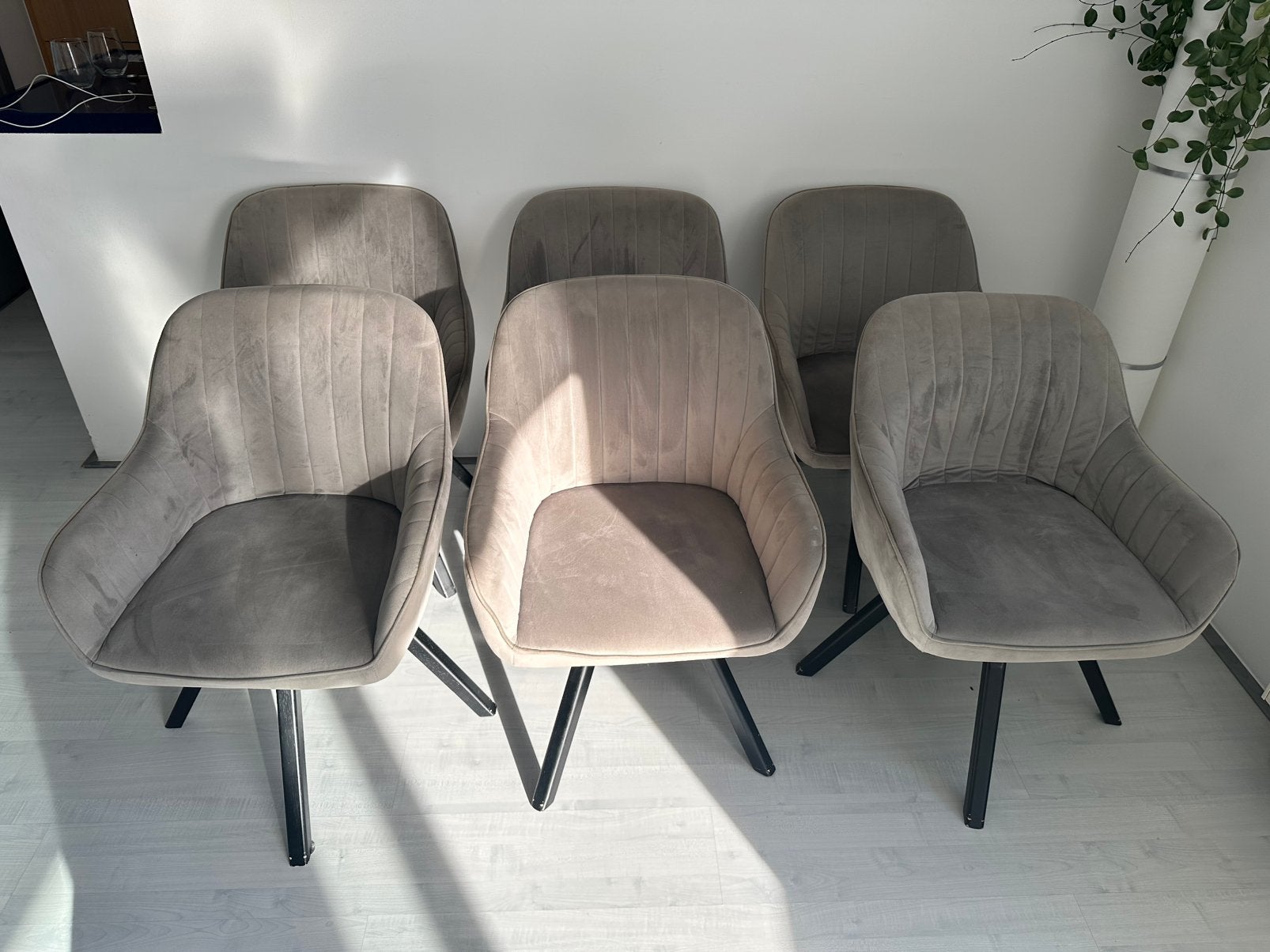 Ensemble de 6 chaises de salle à manger pivotantes, Maison & Meubles, Enlèvement, Comme neuf, Gris