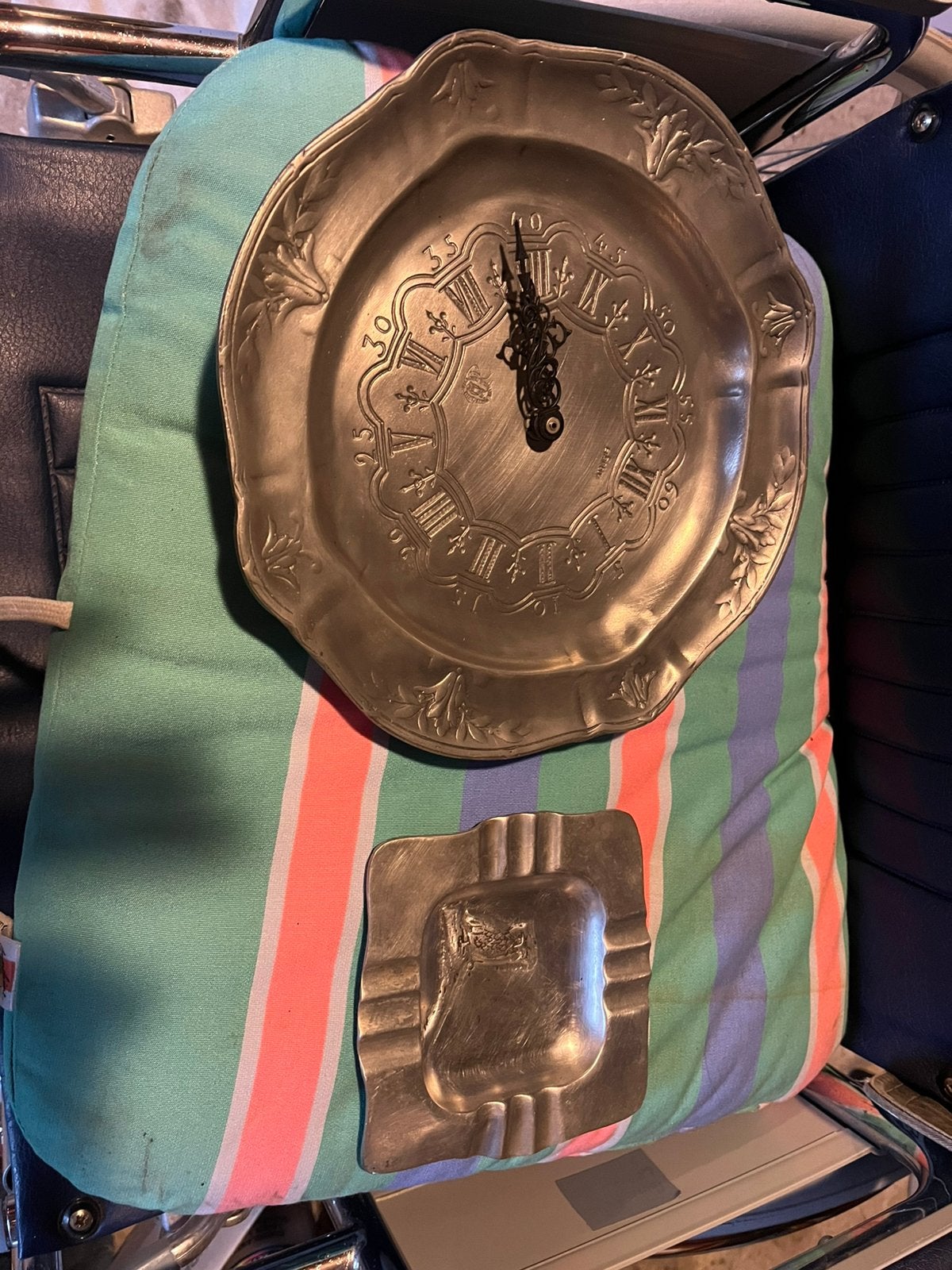 Horloge et cendrier en étain, Enlèvement ou Envoi