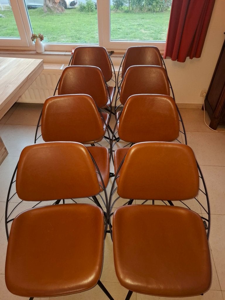 8 chaise de salon en cuir, Maison & Meubles, Brun, Enlèvement, Cuir, Castel line Raphael