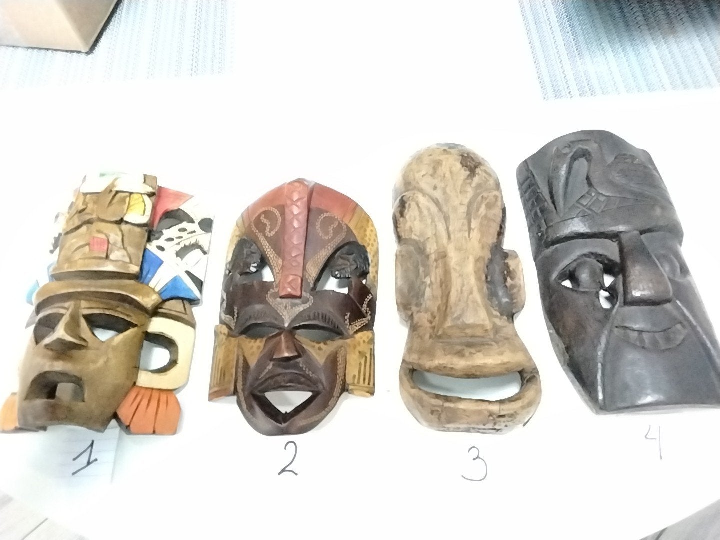 Wereldse set vintage muurmaskers, Huis en Inrichting, Ophalen of Verzenden, Gebruikt