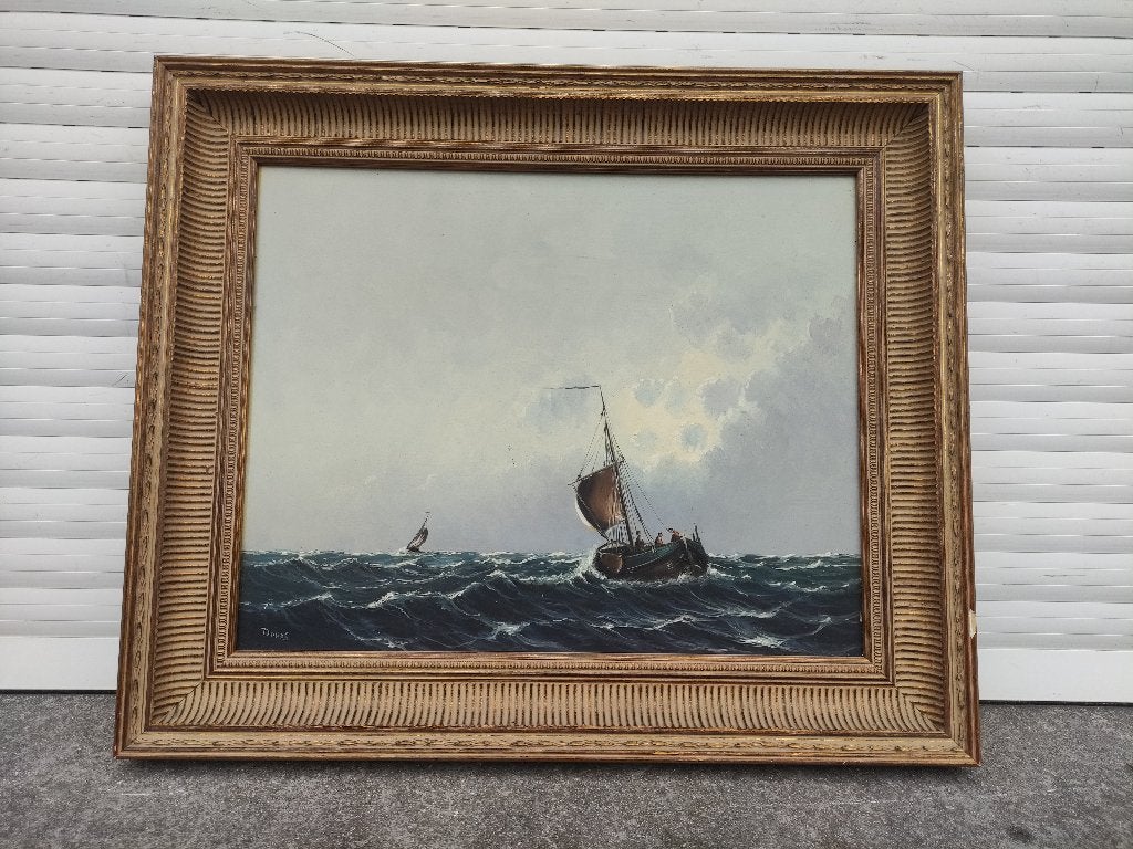 huile sur panneau marine signe doues, Enlèvement ou Envoi, Panneau