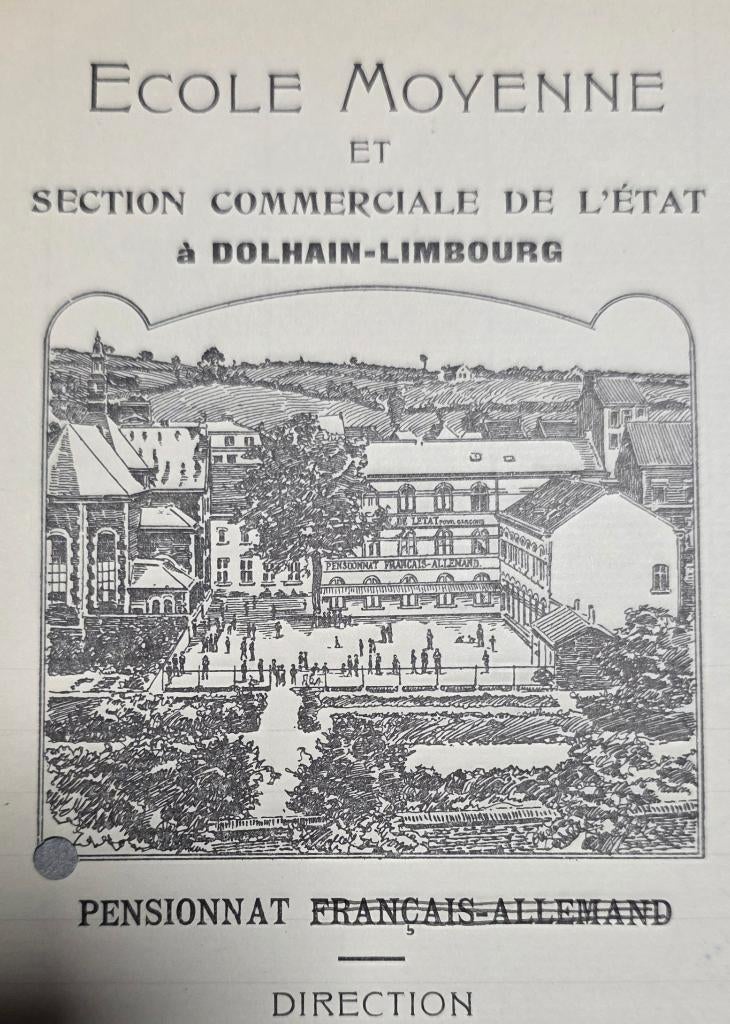 1920+Dolhain+Limburg+Verviers+Middelbare school+brief, Ophalen of Verzenden, Voor 1920, Ongelopen, Luik