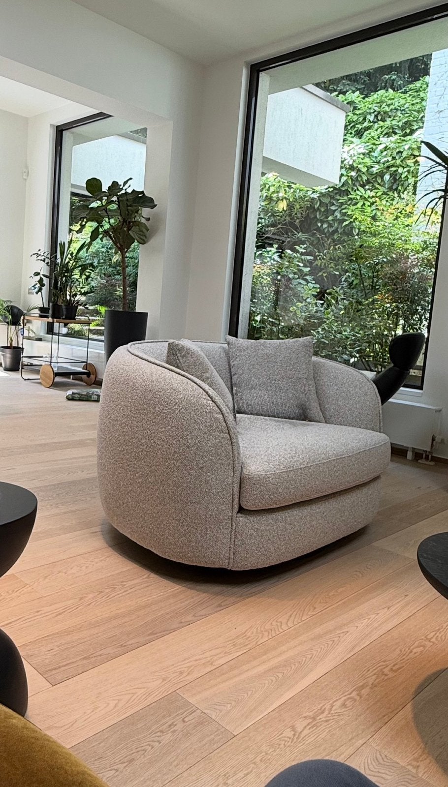 Vend fauteuil deux places pivotant grège, Enlèvement, Comme neuf