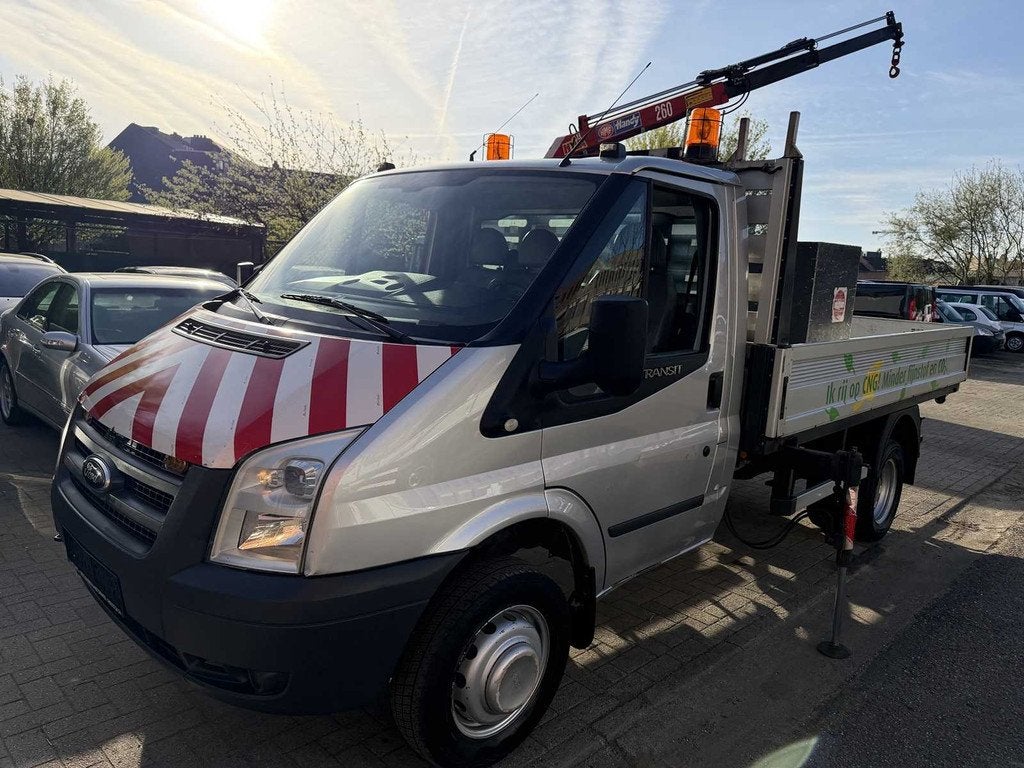 2010 Ford Transit Benzine / CNG - Kraan + Steunpoten, Gebruikt, Overige brandstoffen, Bedrijf, Handgeschakeld