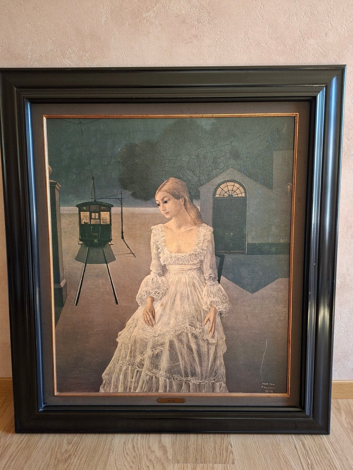 kleurenlithografie Paul Delvaux - "la robe de marieé 1967", Antiquités & Art, Enlèvement