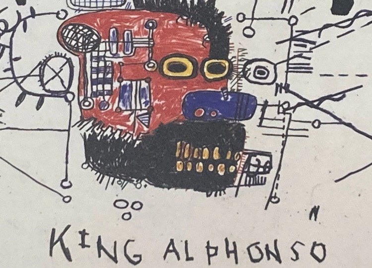 Basquiat : lithographie 50 pat 70 cm. Vendue encadrée, Enlèvement ou Envoi, Lithographie