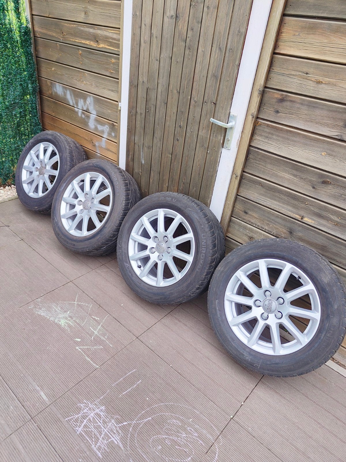 Originaal Audi velgen zomerbanden compleet 225/55 R16, Ophalen, Gebruikt, Velg(en), 16 inch