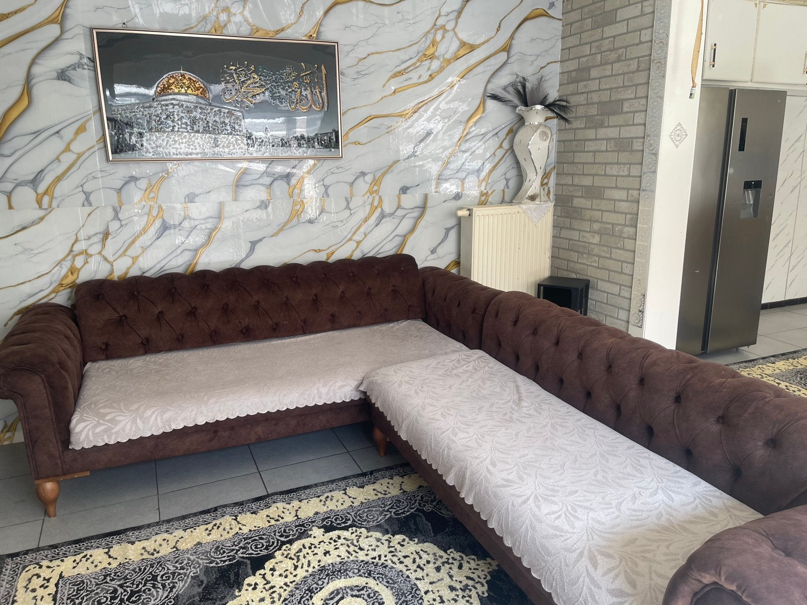 Velvet hoeksalon, Huis en Inrichting, Ophalen, Zo goed als nieuw