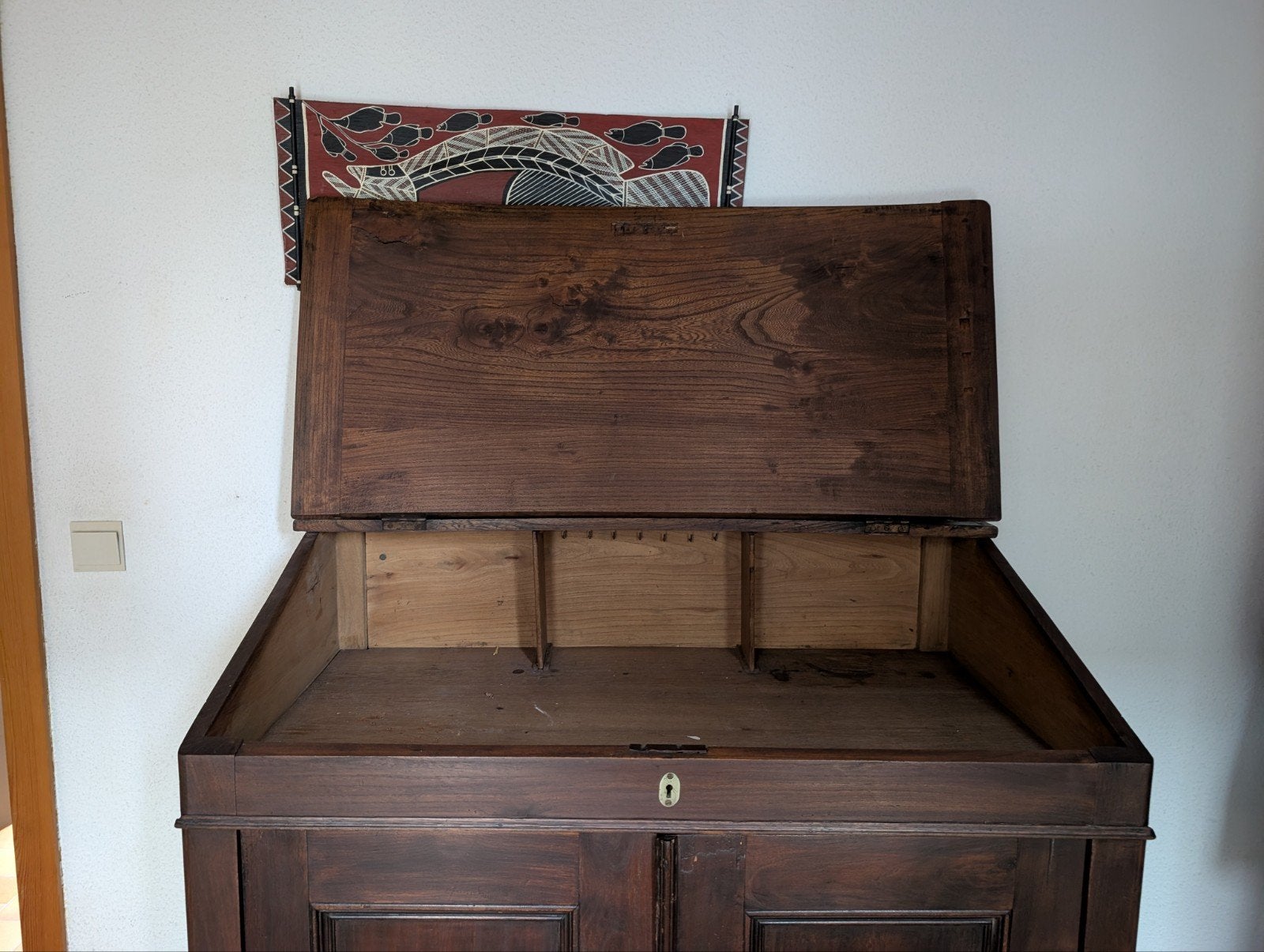 armoire secrétaire antique marron foncé, Enlèvement, Utilisé, Antiek