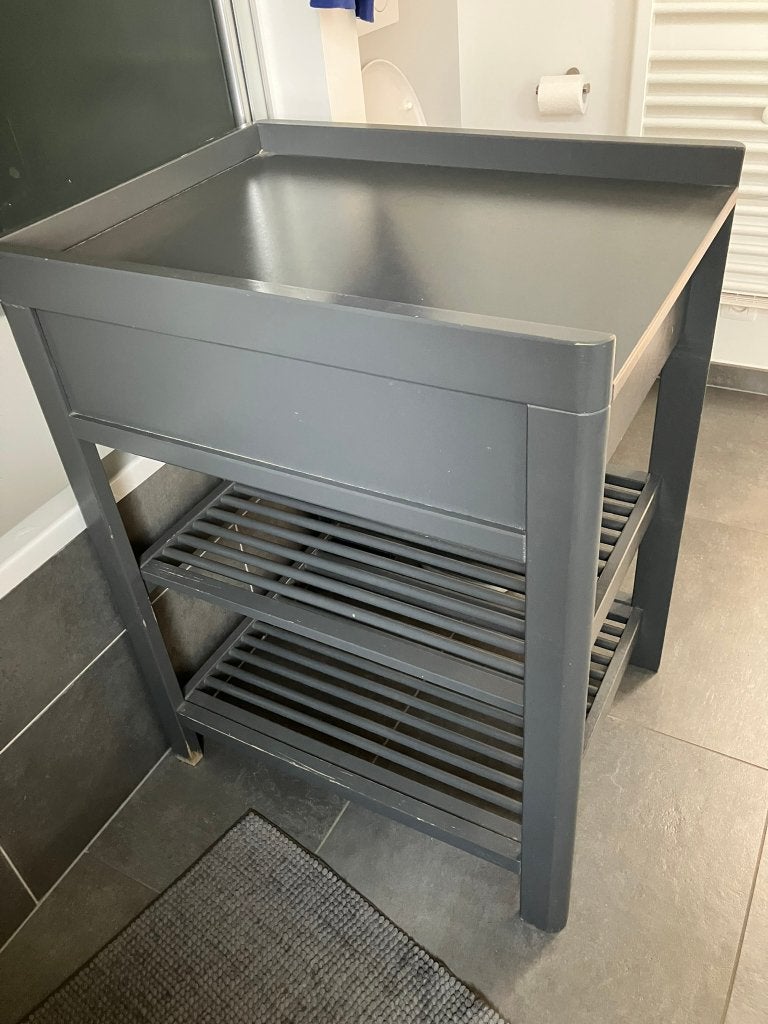 Table à langer TROLL - gris anthracite avec tiroir, Enfants & Bébés, 90 à 105 cm, Enlèvement, Utilisé, 70 cm ou plus