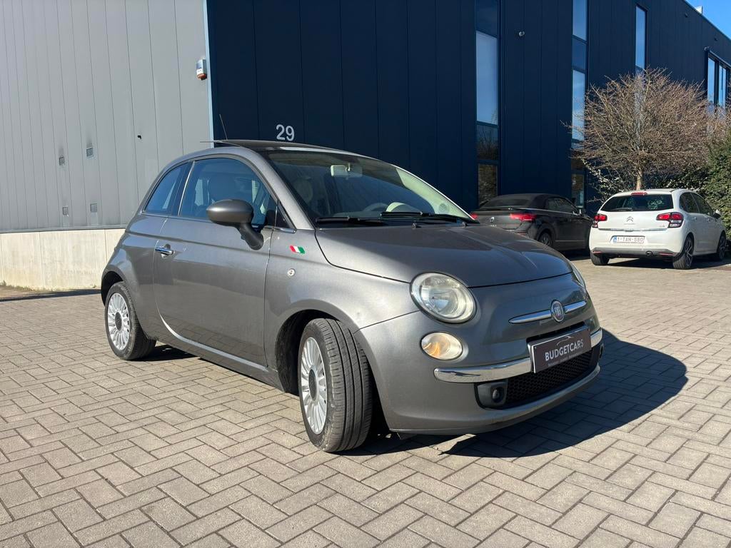 Fiat 500 1.3Benzine/2012/Euro5/Opendak/Airco/Gekeurd*4.500€, Stof, Handgeschakeld, Euro 4, Zilver of Grijs