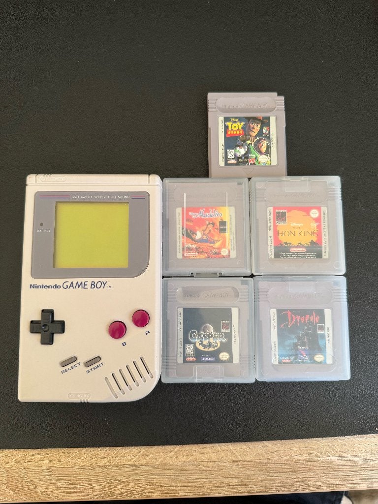 Originele Nintendo Game Boy Classic + 5 spellen + koffertje, Enlèvement, Utilisé, Game Boy Classic, Avec jeux