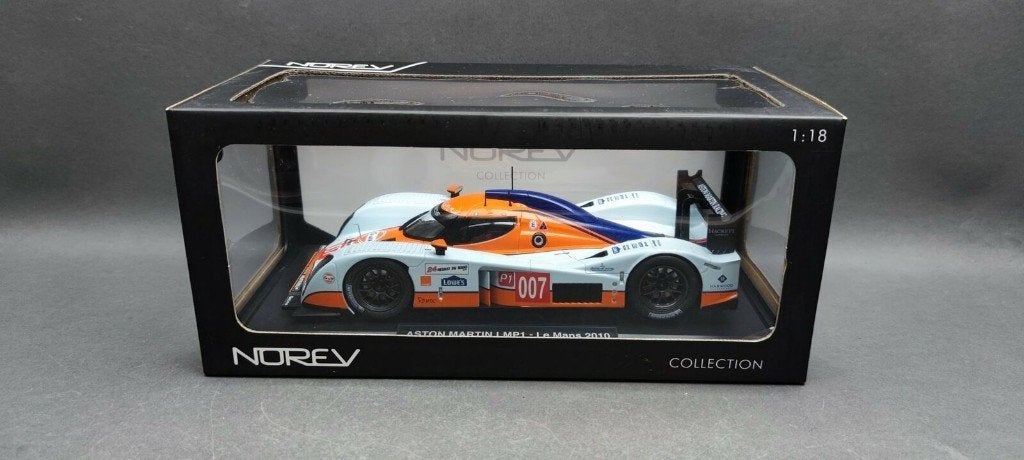 ASTON MARTIN LMP1 Le Mans 2010 #007 Gulf 1/18 NOREV NVE+BTE, Hobby & Loisirs créatifs, Voitures miniatures | 1:18, Enlèvement ou Envoi
