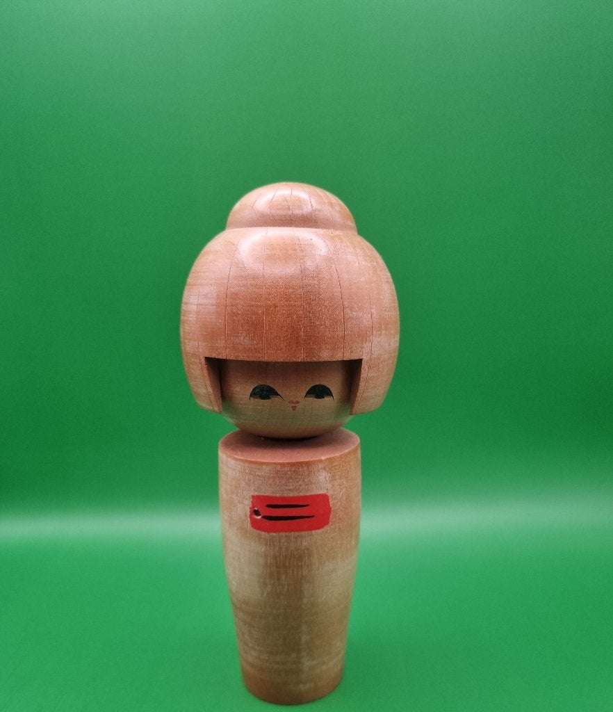 Kokeshi discret signé vintage, Enlèvement ou Envoi, Japon, Bois, 17 cm