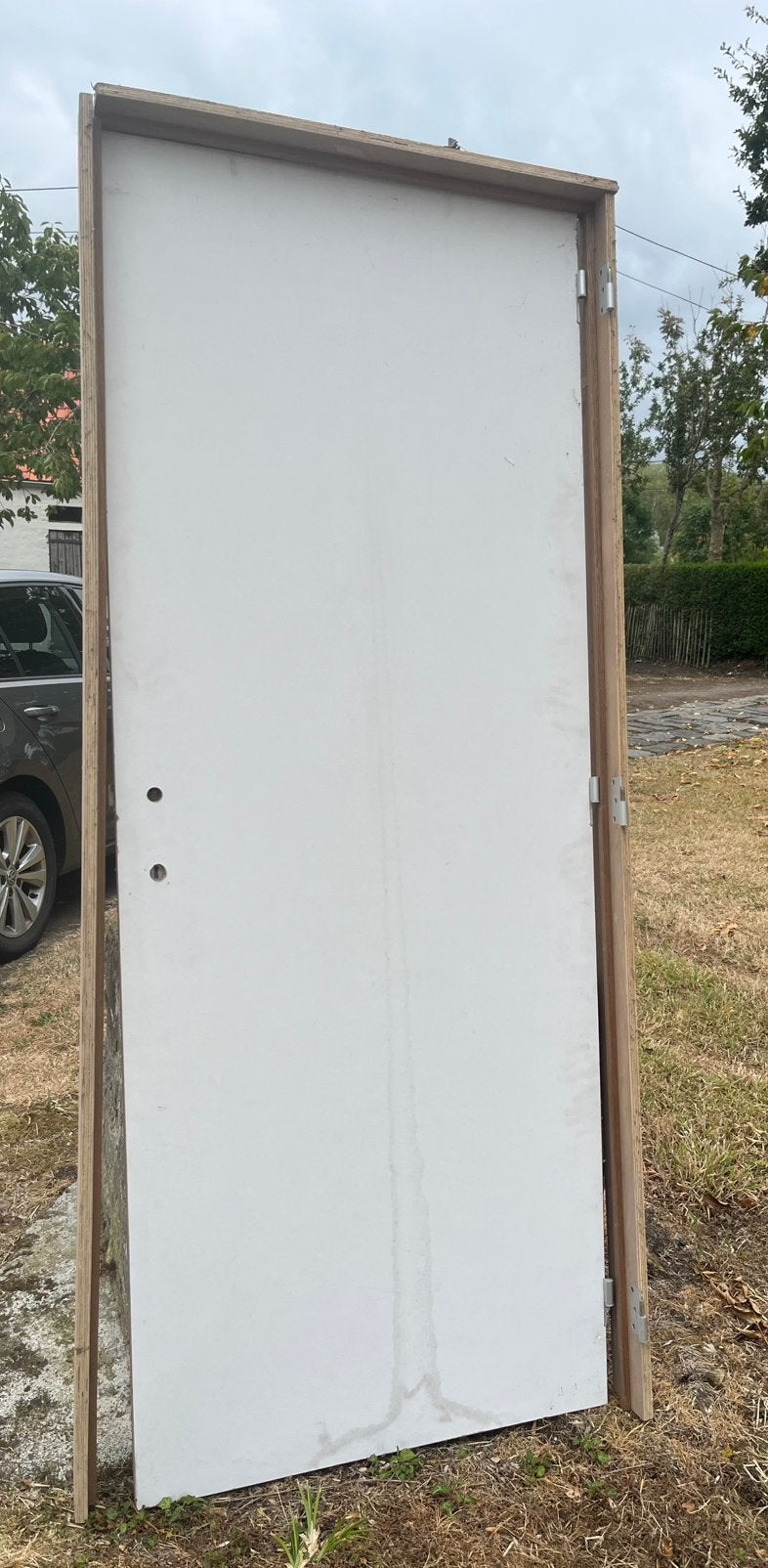 Schilderdeur met multiplex kader&volhouten Meranti oml.&slot, Doe-het-zelf en Bouw, Ophalen, Gebruikt