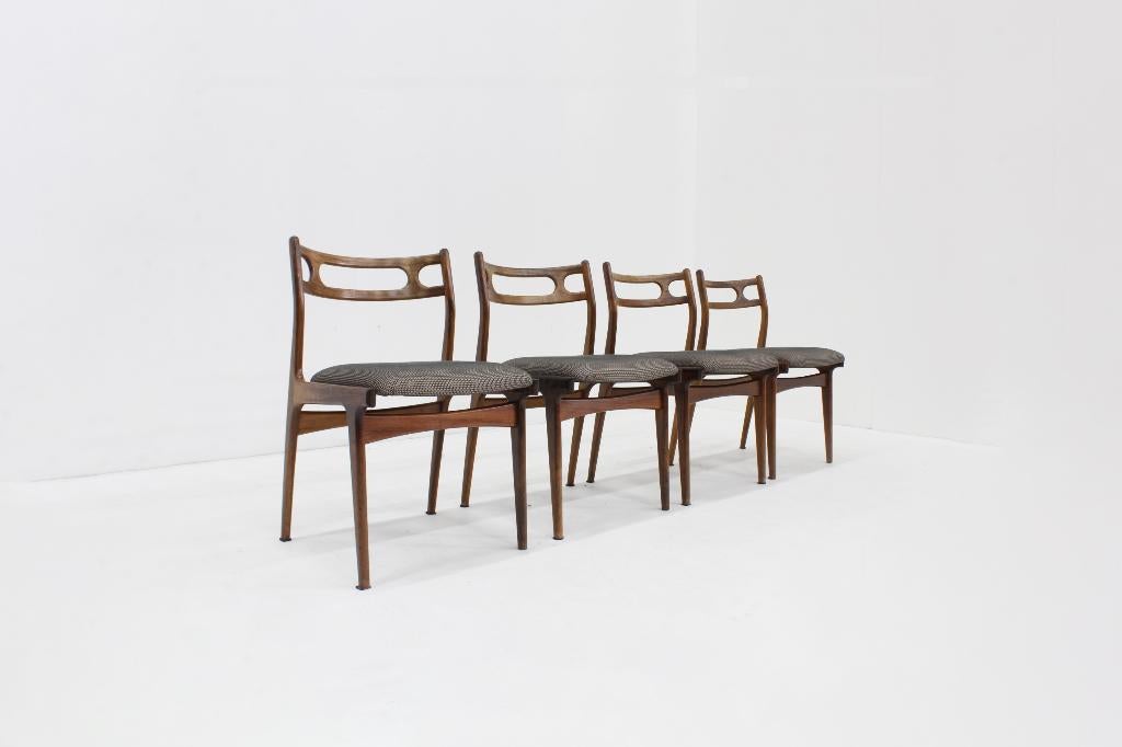 Vintage Mid century eetkamer stoelen set van 4, Antiek en Kunst, Ophalen of Verzenden