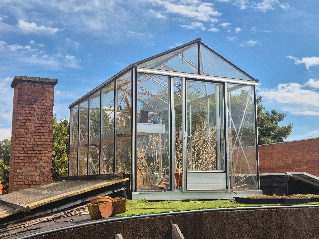Kas in perfecte staat 380x236cm, Tuin en Terras, Kassen, Ophalen, Kweekkas, Zo goed als nieuw, Glas
