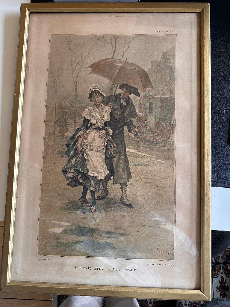 Gravure, Ophalen, Ingelijst, Gravure, 61 cm