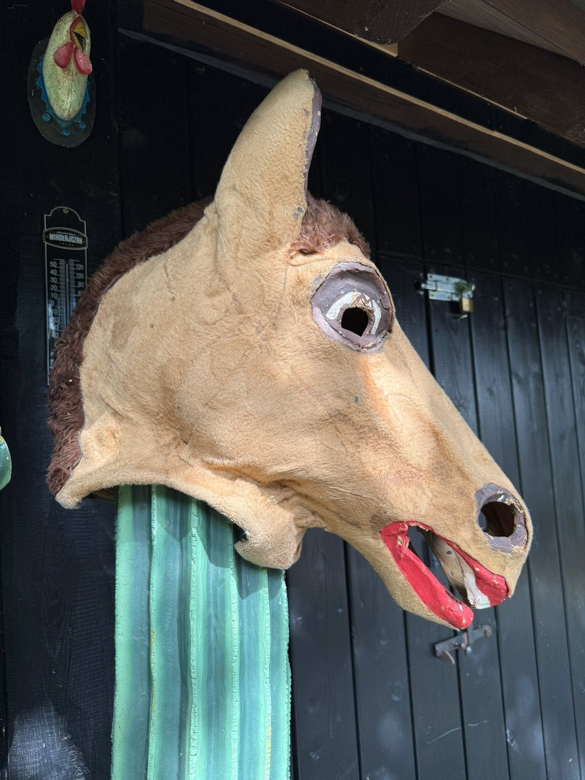 Levensgroot Vintage Paardenhoofd Masker Papier Maché, Ophalen of Verzenden